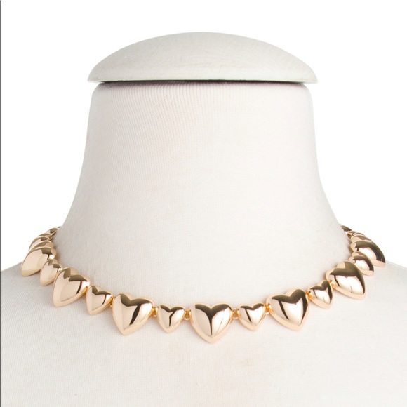DANNIJO Gold Abbey 10k Goldplated Heart Collar NWT - Picture 5 of 8